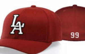 Casquette flex rouge logo LA blanc