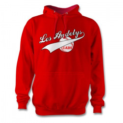 Sweat enfant capuche rouge logo blanc sur poitrine 