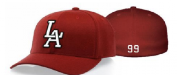 Casquette flex rouge logo LA blanc