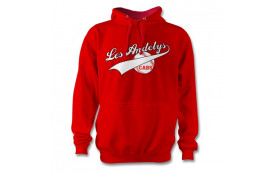 Sweat enfant capuche rouge logo blanc sur poitrine 