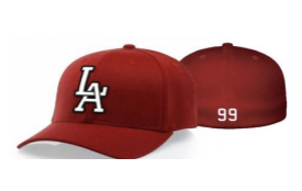 Casquette flex rouge logo LA blanc